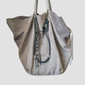 Suede Large Tote Bag with Charms