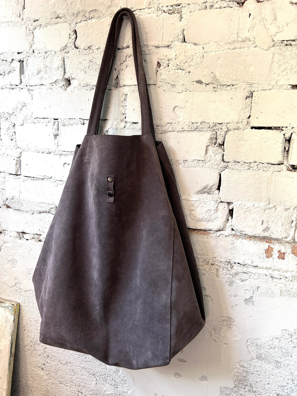 Slouch Large Real Suede Bag with Chunky Charm