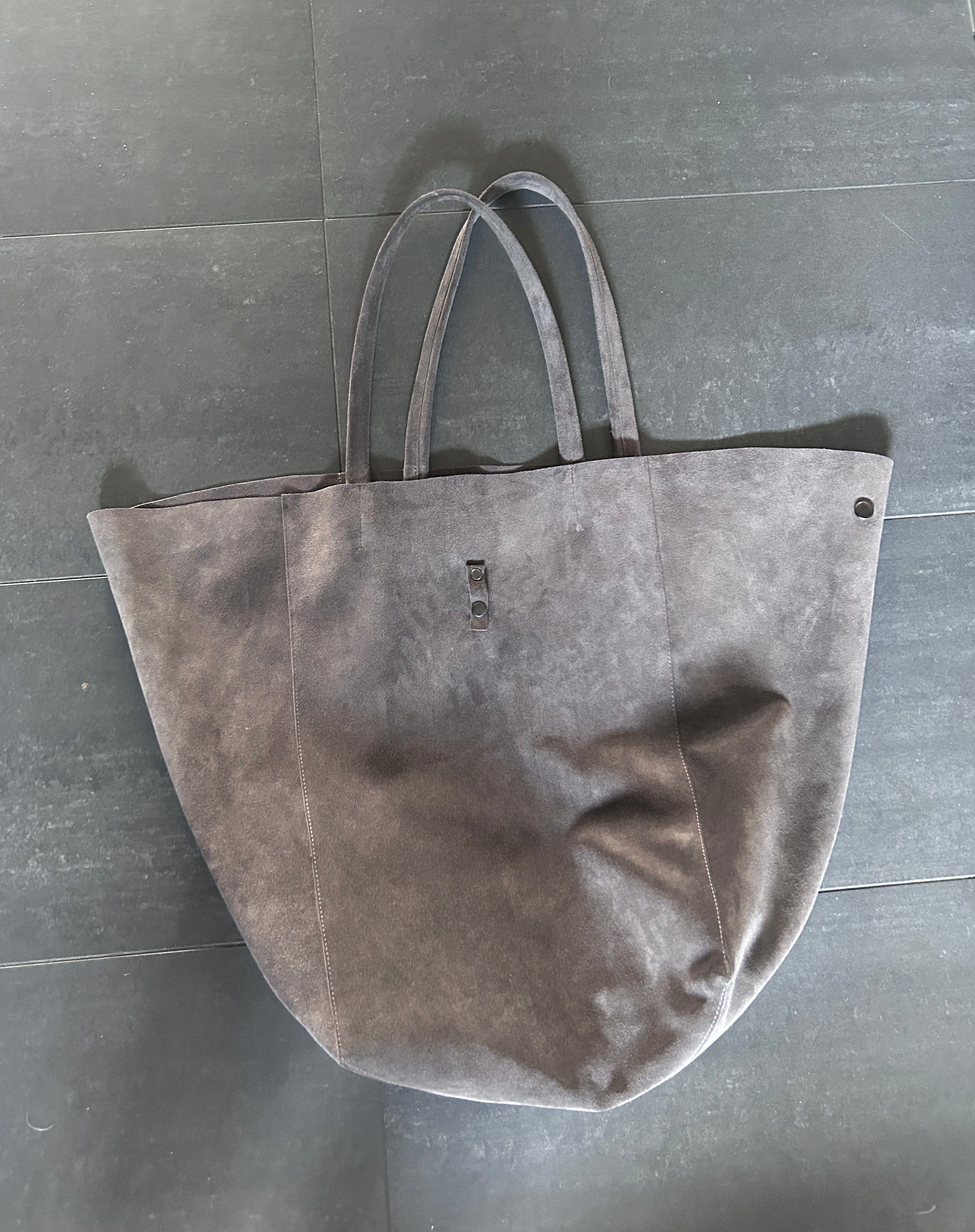 Slouch Large Real Suede Bag with Chunky Charm