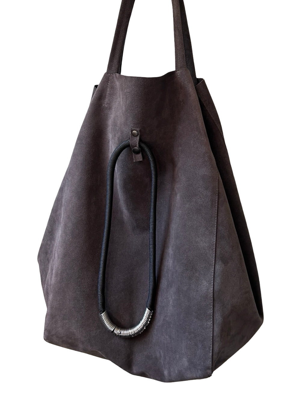 Slouch Large Real Suede Bag with Chunky Charm