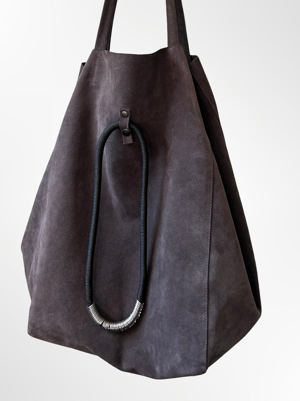 Slouch Large Real Suede Bag with Chunky Charm