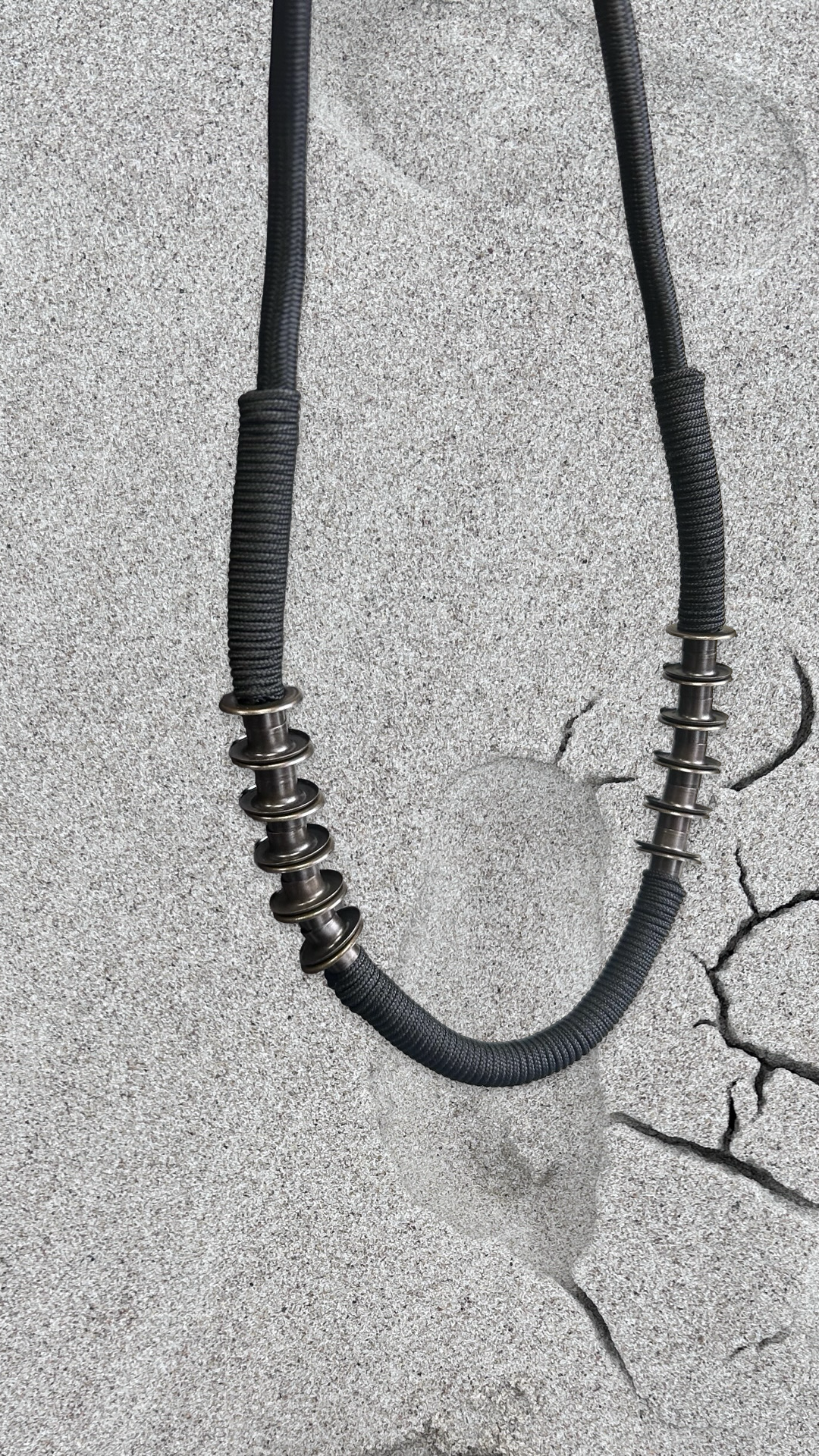 Architectured Chunky Massive Necklace With Brass Metal Rings